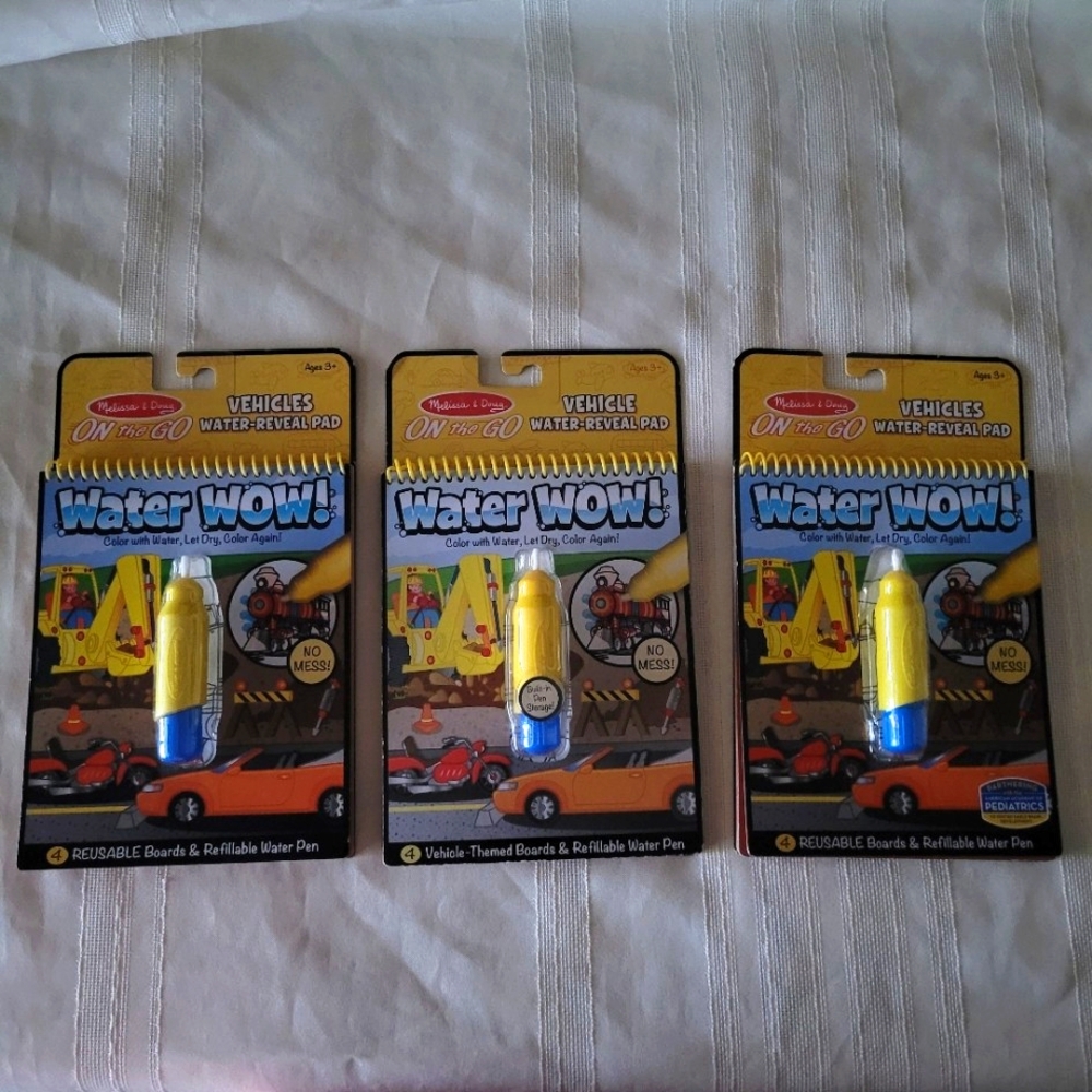 Melissa & Doug Water Wow! On The Go Water Reveal Activity Pad Lot Of 3 NEW!